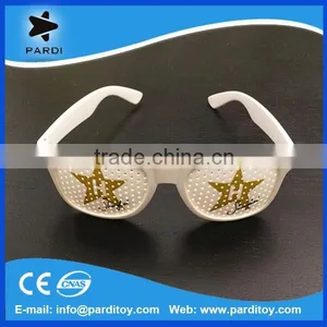2015 Party Glasses With Eyes Custom Logo Printing Party Pinhole Sunglasses Quality Choice thumbnail-1