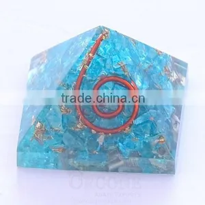 Orgone Blue Energy Pyramid | Orgonite Energy Chakra Pyramid | Orgone Agate thumbnail-1