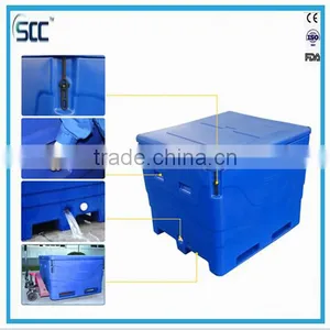 600L Blue Plastic Coolest Fishing Ice Box, Fishing Plastic Moving Box thumbnail-3