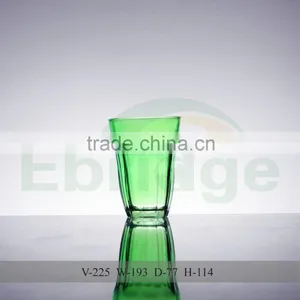 Light Green Painted Glass Cups for Drinking Set Colored Cups thumbnail-1