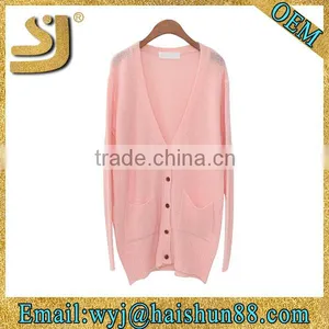 Wholesale Mongolian Cashmere Plain Ladies Fashion Winter Cardigan Ladies Cardigan Sweater thumbnail-1