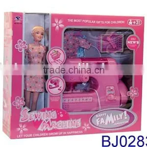 Funny Mini Sewing Machine Tool Toy With Doll Girl Set thumbnail-1