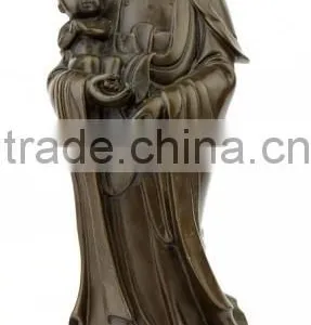 Hong Tze Collection-Brass Kwan Yin Hugging A Baby thumbnail-1