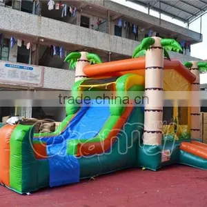 Tropical Inflatable Bounce House With Pool, Palm Tree Bouncy Castle With Water Slide thumbnail-2