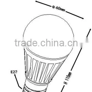 E27 Aluminum Die-casting Led Bulb 9W CE,ROHS LIST thumbnail-4