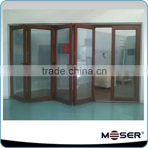 Latest Design Oak Timber Wood Bifold Door With Double Glazing thumbnail-1