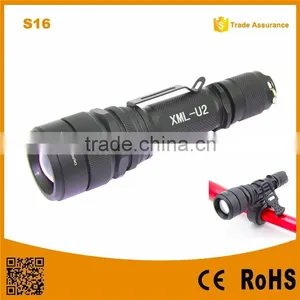 S16 IPX5 Waterproof 18650 Rechargeable 400lumens T6 LED High Power Police Security Led Flashlight thumbnail-1