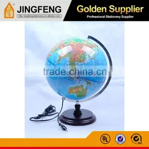 32cm Large PVC World Globe Plastic Globe Administative and Terrain With Lighting thumbnail-1
