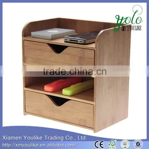 Wood Stationery Boxes Desk Organiser Bamboo Stationery Box thumbnail-1