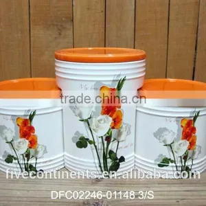 Chinese Ink Decal Ceramic Condiment Canisters thumbnail-1