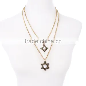 Cheap Wholesale Jewelry 2016 Latest Design Fashion Pearl Pendant Chain Necklace thumbnail-2