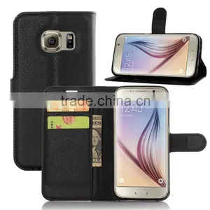 HOT SELLING Luxury Case for Samsung GALAXY S7 PU Lichee Leather Flip Cover With Wallet thumbnail-1