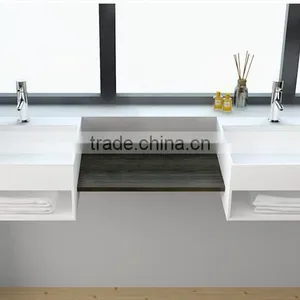 Wall Mounted Acrylic Solid Surface Wash Basin / Stone Resin Wall Hung Acrylic Solid Surface Basin/ Artificial Stone Resin Basin thumbnail-5