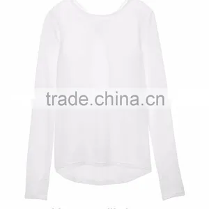 Women Clothing Wholesale Custom Blouses t Shirt Trendy Casual Girls Plain Long Sleeve t Shirts Grey thumbnail-3