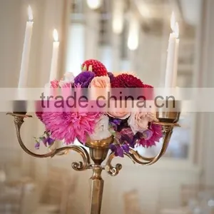 Gold Candelabra and Brass Antique for Weddings Party Decor thumbnail-5