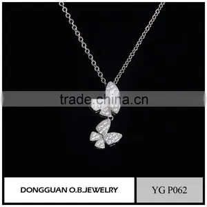 Fashion New Designs White Gold Plated Jewelry With White Stone Plated, Hot Selling Crystal Necklace thumbnail-1