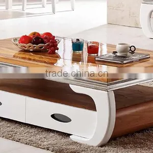 Wood&Marble End Table, Elegant Living Room Furniture thumbnail-2