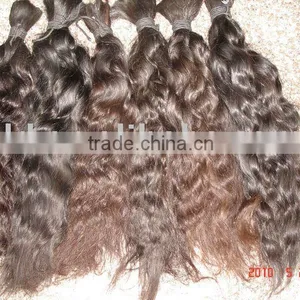Raw Hair - 100% Natural Color Virgin Remy Human Hair Bulk / Brazilian Hair thumbnail-1