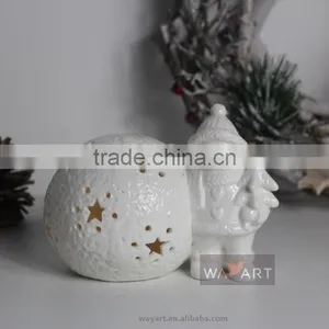 Electric Ceramic Snowman and Snowball Christmas Decoration thumbnail-3