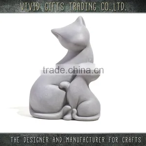 Ceramic Cute Mother and Baby Cat Animal Home Decoration thumbnail-1