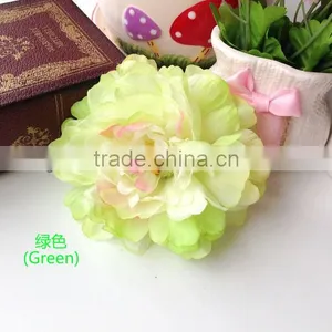 Popular Silk Fabric Artificial Peony Flower Brooch Silk Hat Flower thumbnail-1