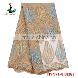 2016 Haniye African French Net Lace Embroidery Tulle Lace Fabric for Wedding and Party /NYN71 thumbnail-6