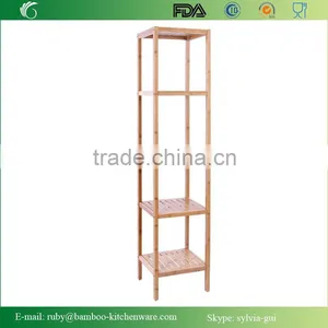 Bamboo Bathroom Tower 5-Shelf Towel Storage Standing Rack Shelving thumbnail-1