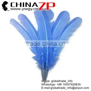 CHINAZP Crafts Wholesale Best Selling Dyed Sky Blue Solid Color Turkey Feathers thumbnail-1