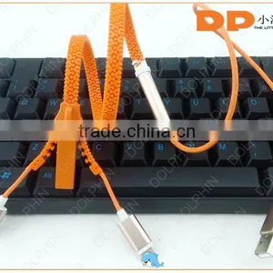 High Speed Transmission Data Charger Cable Zipper 2 in 1 Micro Usb Cable for All Phone thumbnail-5