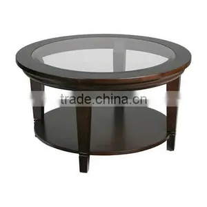 Factory Direct Living Room Furniture Wooden Glass Top Coffee Table thumbnail-1