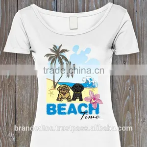 Women Fitted Blank Cotton Spandex T-shirts thumbnail-1