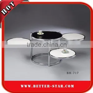 Black Tempered Glass Coffee Table, Metal Glass Coffee Table, Glass Top Coffee Table thumbnail-5