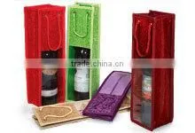 Organic Cotton Wine Bag With Eco Plastic Window thumbnail-1