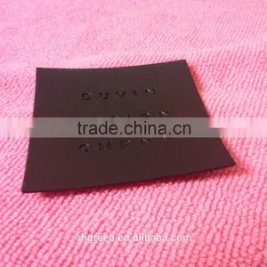 Washable Debossed Branded Leather Patch,fake Leather Label for Jeans thumbnail-2