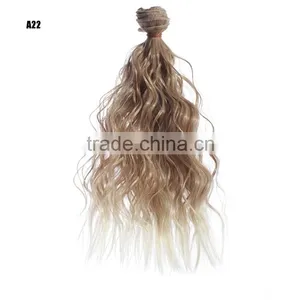 25cm Long Ombre Wavy Hair Curly Extension Bundles for Doll thumbnail-1
