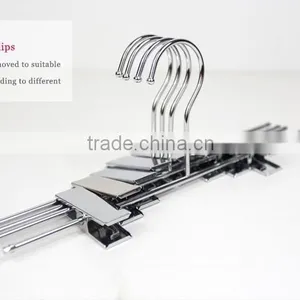 New Design Beautiful Silver Color Metal Pants Hanger With Clips thumbnail-3