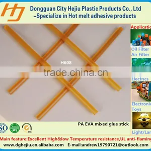 Polyamide and Ethylene Vinyl Acetate Base Amb er Semi-transparent Hot Melt Adhesive Glue Stick for Air Filter and Oil Filter thumbnail-1
