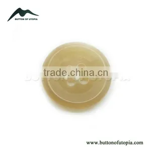 Classic Luxury Natural Real Yellow Horn Button Round 4 Holes Designer Buttons thumbnail-1