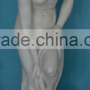 White Marble Bathing Woman Statue thumbnail-2