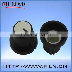 FL3005 Black Round Plastic Potentiometer Knob 6mm thumbnail-1