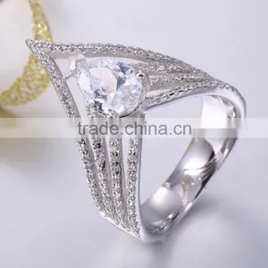 Silver Diamond Wedding Ring Silver Ear Ring thumbnail-4