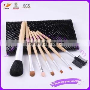 EYA 7 Pcs Brand Cosmetic Brush With Crocodile Leather Pouch thumbnail-1