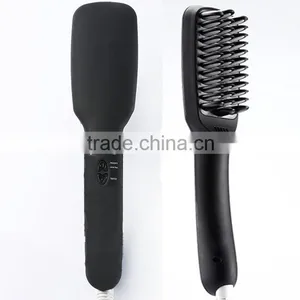 Hair Salon Equipment For Hair Care 2 In 1 PTC Heater Anion Hair Straightener Brush thumbnail-2