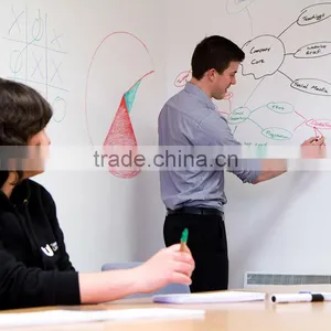 2017 Newest 45x200cm Whiteboard Wall Sticker Removable Vinyl Sticker Decal With One Free Pen thumbnail-1