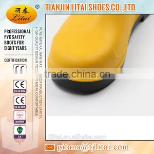 LiTai Yellow Black PVC Rain Boot Whithout Steel Toe,safety PVC Rain for Women,Wellington Boots thumbnail-2