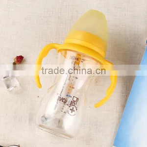 Wide Neck Borosilicate Glass Baby Feeding Bottle With Handle thumbnail-1