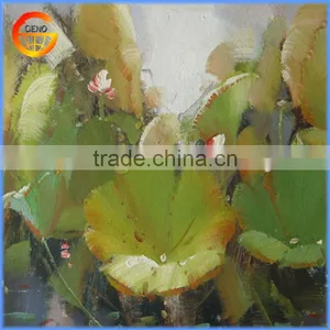 Handmade Original Lotus Flower Oil Painting High Quality thumbnail-1