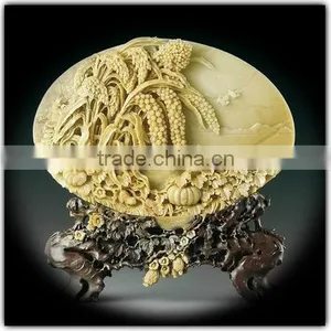 Yellow Marble Relief Of Flower Design thumbnail-1