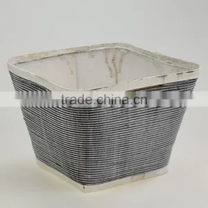 Small Quantity Order Cheap 7 Inch Square Design Lightweight Wooden Flower Pot Wholesale thumbnail-4