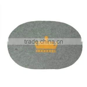 Store More Modern Design Crown Logo Grey Elliptic Felt Table Mat thumbnail-1